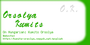 orsolya kumits business card